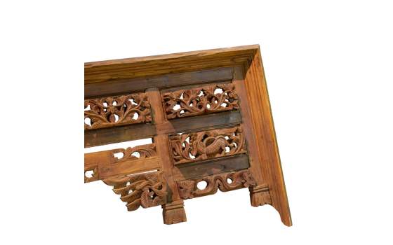 Cabecero Matrimonio Etnico Madera Tallada Reciclada Atiust