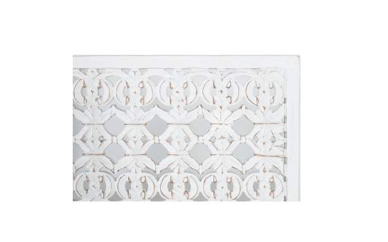 Cabecero Matrimonio Tallado Formato Mandala Blanco Serie Airats