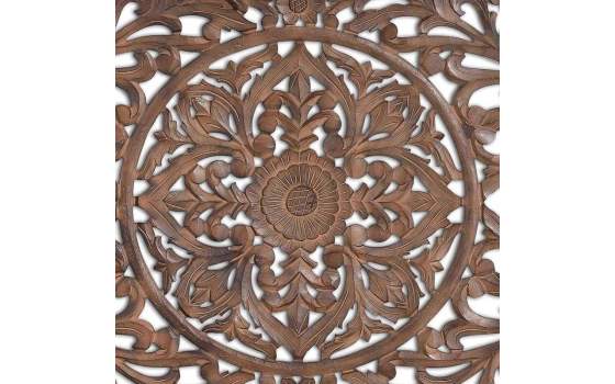 Cabecero Matrimonio Tallado Formato Mandala Nogal - Serie Airats