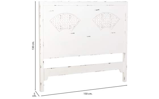 Cabecero Oriental Blanco Desgastada Cama 135 Makalu