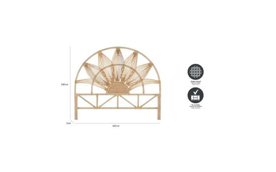 Cabecero Ratan Natural Cama de 150 cm Serie Surat