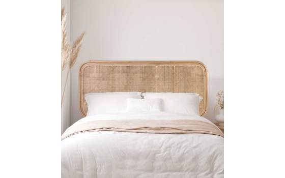 Cabecero Ratan y Rejilla Para Colgar Colchon 150 Serie Balean