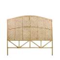 Cabecero Rattan Natural y Rejilla Cama de 150 Serie Arcosk