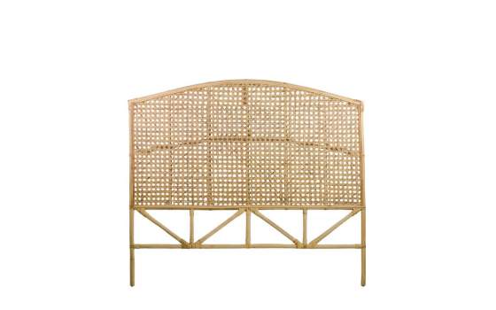 Cabecero Rattan Natural y Rejilla Cama de 150 Serie Arcosk
