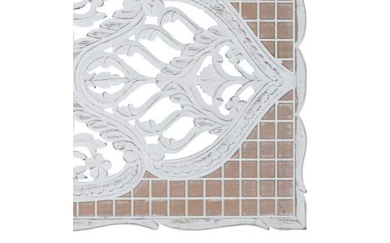 Cabecero Tallado Formato Mandala Blanco Lavado Serie Airats