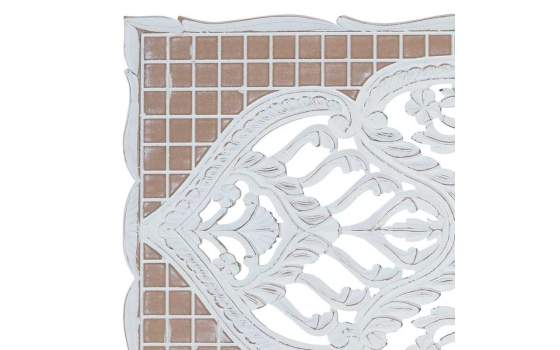 Cabecero Tallado Formato Mandala Blanco Lavado Serie Airats