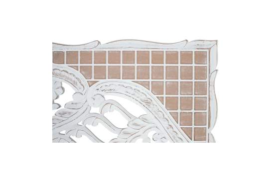 Cabecero Tallado Formato Mandala Blanco Lavado Serie Airats