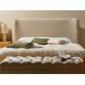 Cabecero Tapizado Borde Redondeado Jaspeado Beige Ademal