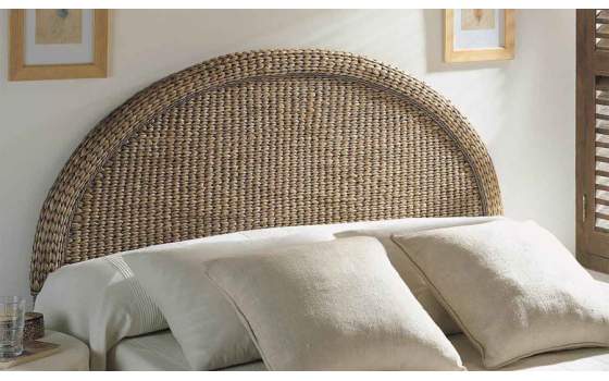 Cabecero Tejido de Anea Natural Color Nogal