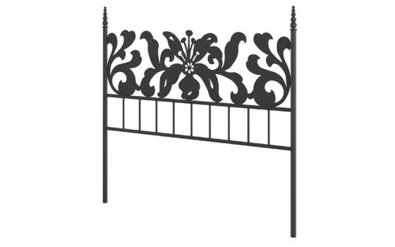 Cabezal de Acero Moderno Juvenil y Matrimonio Con Postes Alexia