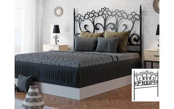 Cabezal de Acero Moderno Juvenil y Matrimonio Con Postes Elodie