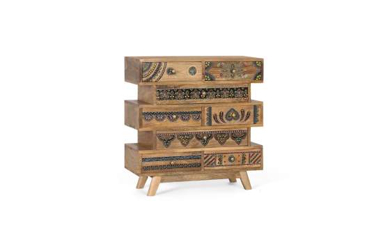 Cajonera Madera de Mango Detalles Artesanales Alpuin