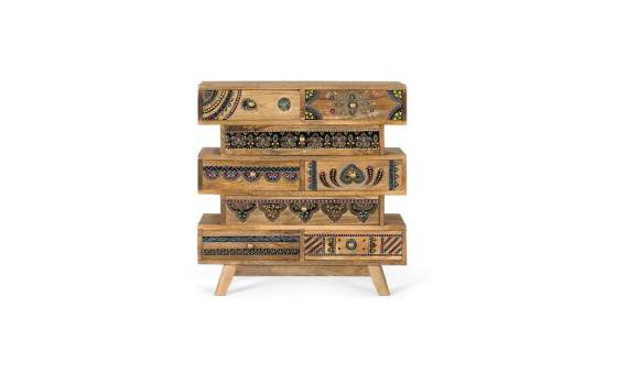 Cajonera Madera de Mango Detalles Artesanales Alpuin