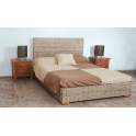 Cama 3 Tamaños Diseño de Rattan Natural y Madera Serie Kubu