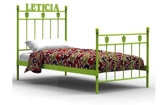 Cama Astrid de Forja Con Piecera y Texto