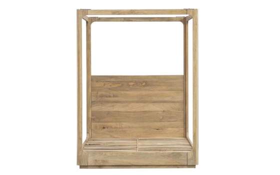 Cama Balinesa Colchon de 160 Madera Mango Natural Serie Felo