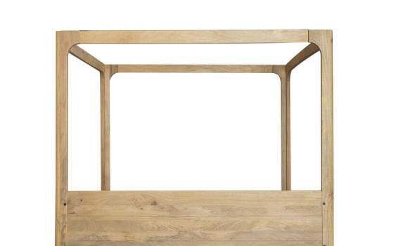 Cama Balinesa Colchon de 160 Madera Mango Natural Serie Felo