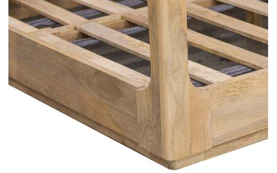 Cama Balinesa Colchon de 180 Madera Mango Natural Serie Felo