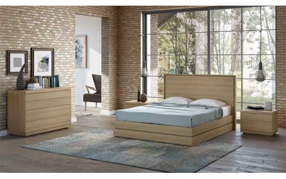 Cama Completa 2 Tamaños Roble Areka