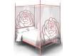 Cama Con Dosel De Forja Rosa