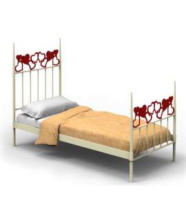 Cama Forja Juvenil Diseño Moderno con Postes Serie Cuore
