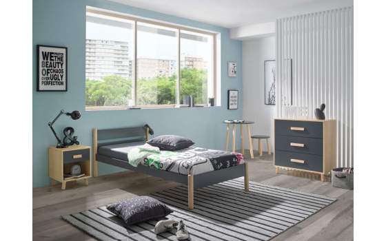 Cama de 90 cm Juvenil 2 Acabados Oslo Serie Ariebo