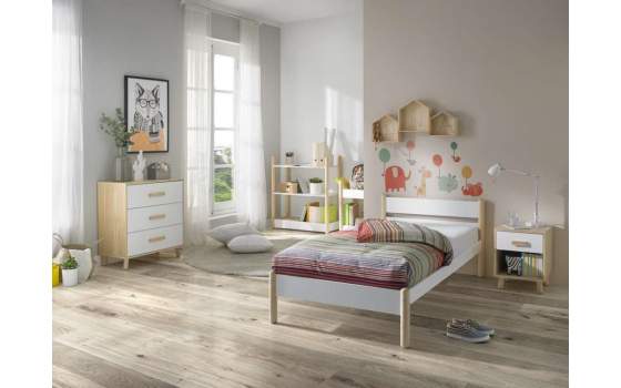 Cama de 90 cm Juvenil 2 Acabados Oslo Serie Ariebo