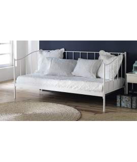 Cama Divan Forja Gama Blanca Barrotes