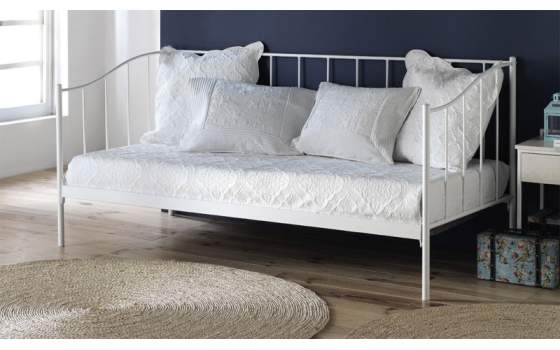 Cama Divan Forja Gama Blanca Barrotes