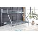 Cama Doble 2 Tamaños Tubo de Acero Gris Serie Ateant