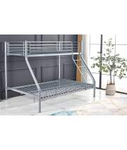 Cama Doble 2 Tamaños Tubo de Acero Gris Serie Ateant
