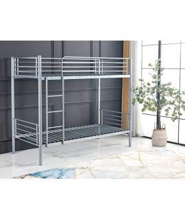 Cama Litera Metalica Tubo de Acero Gris Serie Ateant