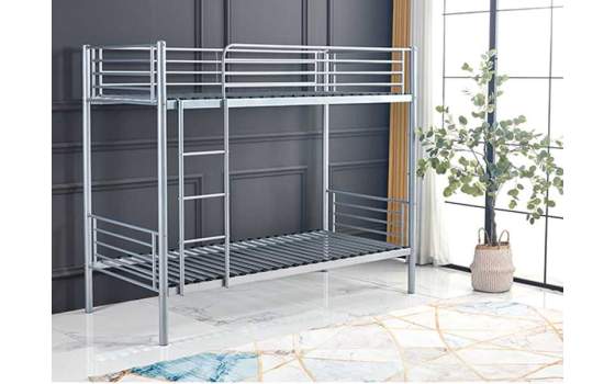 Cama Litera Metalica Tubo de Acero Gris Serie Ateant