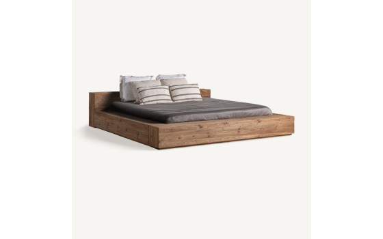 Cama Tatami Madera de Pino Rustica Serie Truel