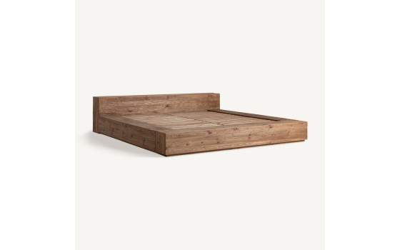 Cama Tatami Madera de Pino Rustica Serie Truel