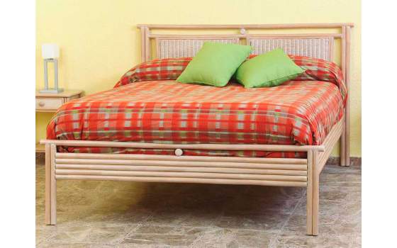 Cama Tejido de Rattan y Medula Natural en Colores Serie Atains