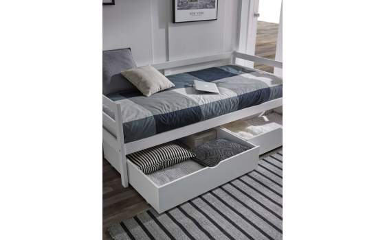 Cama y 2 Cajones Pino Macizo Compact Serie Ariebo