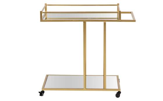 Camarera Rectangular Dorada y Espejo con Ruedas Aguinalde