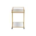 Camarera Rectangular Dorada y Espejo con Ruedas Aguinalde