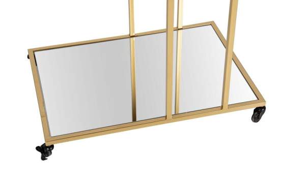 Camarera Rectangular Dorada y Espejo con Ruedas Aguinalde