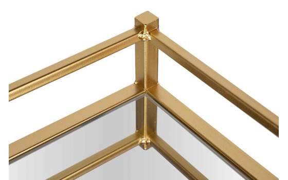 Camarera Rectangular Dorada y Espejo con Ruedas Aguinalde