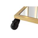 Camarera Rectangular Dorada y Espejo con Ruedas Aguinalde