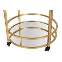 Camarera Redonda Acero Dorado y Espejo con Ruedas Aguinalde