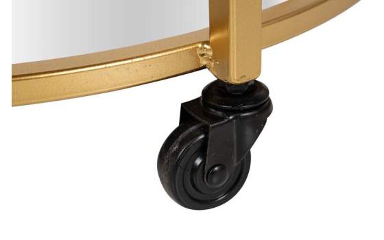 Camarera Redonda Acero Dorado y Espejo con Ruedas Aguinalde