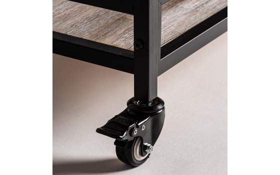 Carrito Camarera Ruedas 2 Estantes Estilo Industrial Abliect