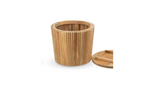 Cesto Ropero Redondo Madera Teca Serie Titus