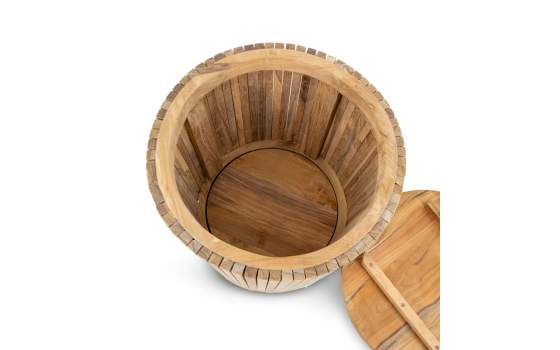 Cesto Ropero Redondo Madera Teca Serie Titus