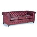 Chester Sofa Tapizado Piel Marron 3 Plazas Serie Alinas