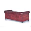 Chester Sofa Tapizado Piel Marron 3 Plazas Serie Alinas
