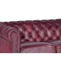 Chester Sofa Tapizado Piel Marron 3 Plazas Serie Alinas